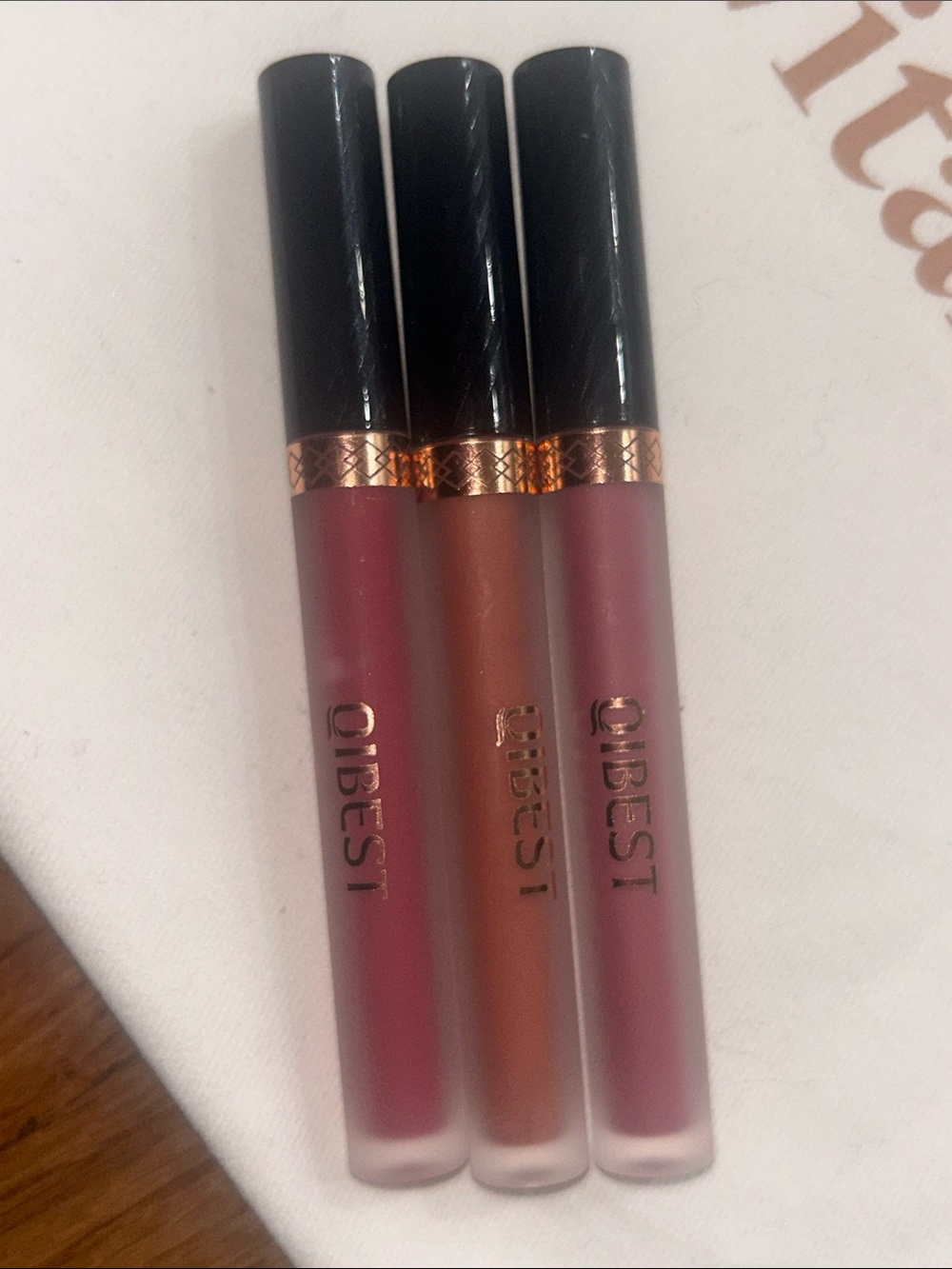 Matte Liquid Lipstick Plumper Trio - Rose, Nude, Mauve Qibest Bundle of 3 - New